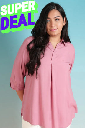 Pink Centre Pleat Top