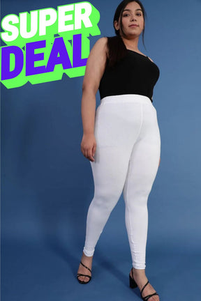 White Basic Leggings