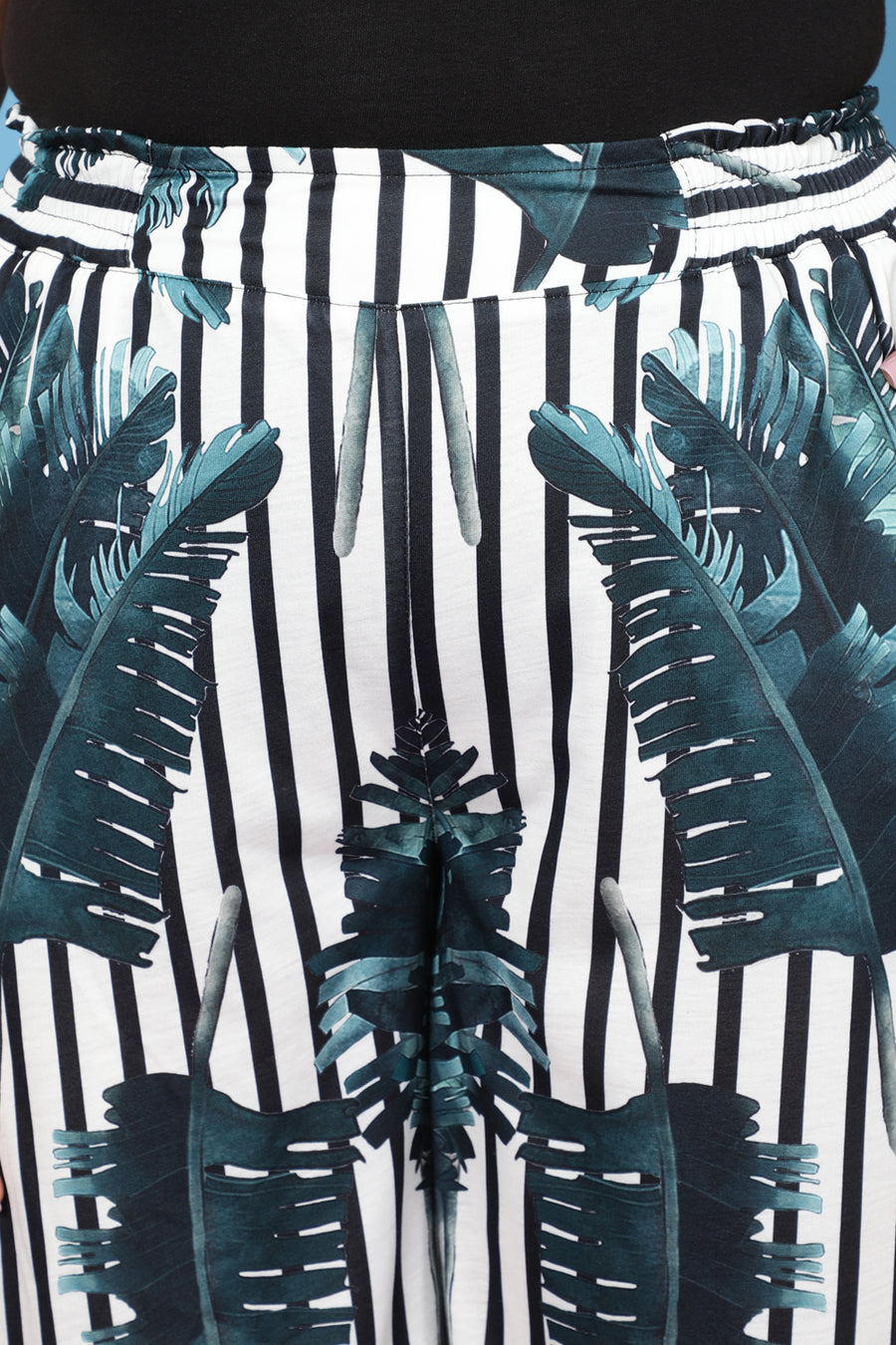 Plus Size Tropical Stripes Coord Set for Women