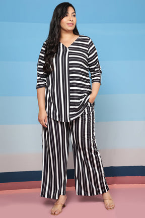 Plus Size Black Stripe Play Coord Set