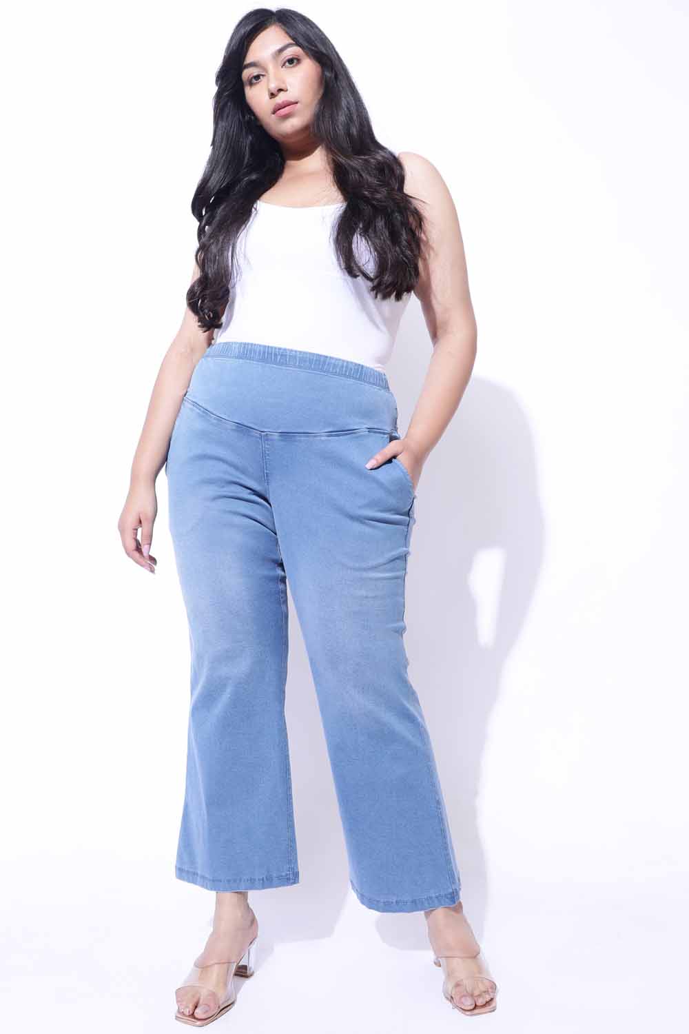 Shop 16 Jeans Xl 5xl Pants Women Large Size High Waist Leisure Long Trousers  hot pants Online