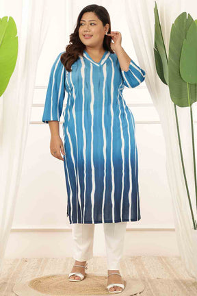 Plus Size Blue Ombre Kurta