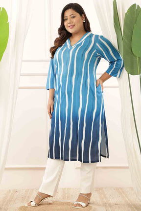 Plus Size Blue Ombre Kurta