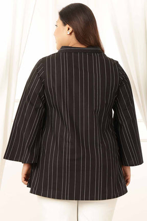 Plus Size Black Stripe Top