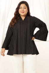 Plus Size Black Stripe Top