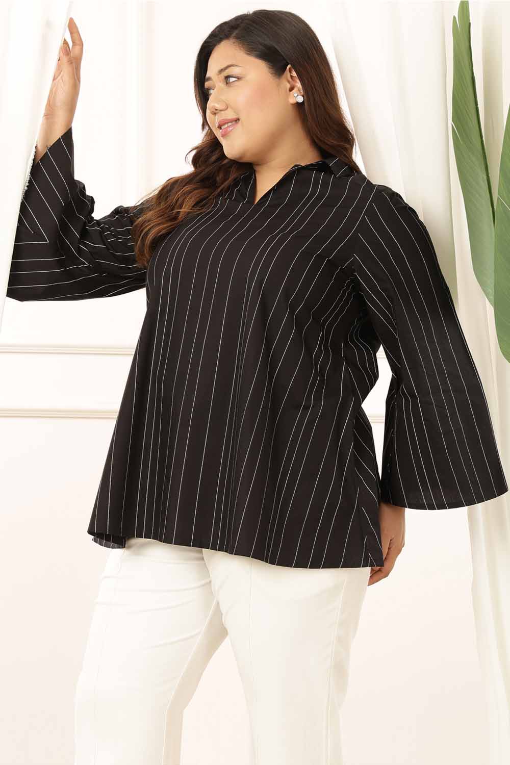 Plus Size Plus Size Black Stripe Top