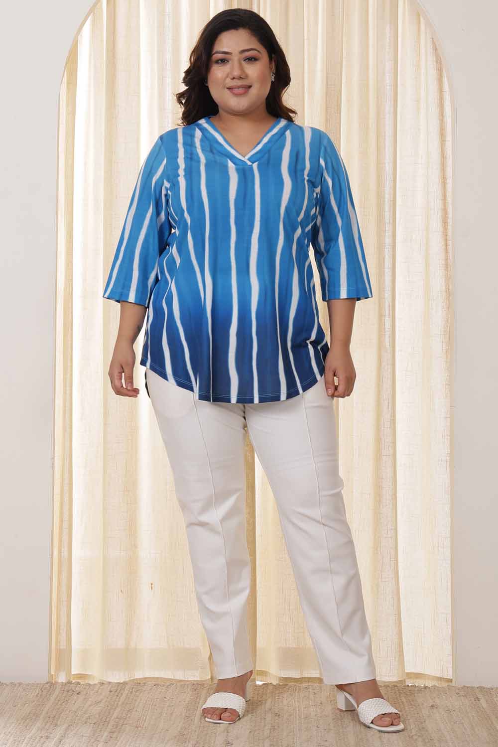 Plus Size Blue Ombre Top