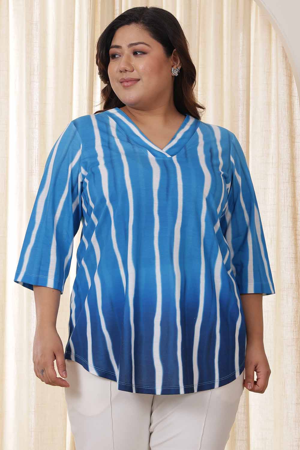 Plus Size Plus Size Blue Ombre Top