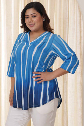 Plus Size Blue Ombre Top