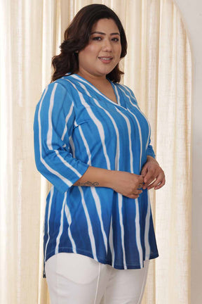 Plus Size Blue Ombre Top