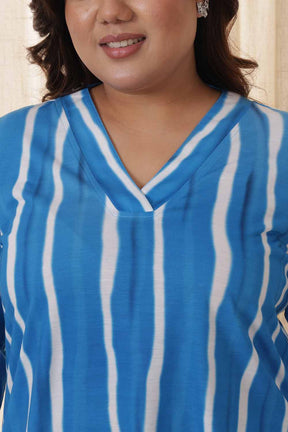 Plus Size Blue Ombre Top