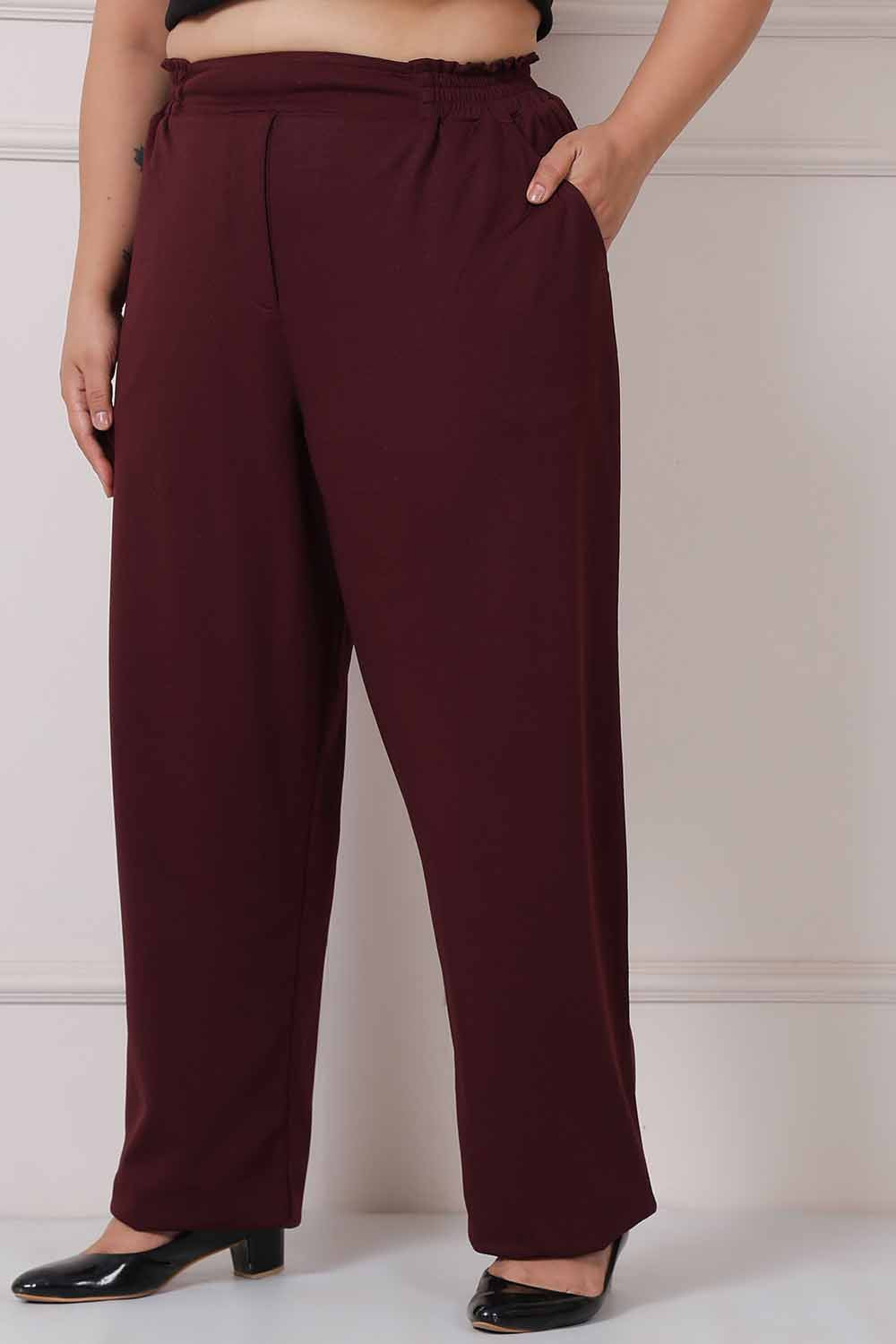 Plus Size Wine Pants for Women