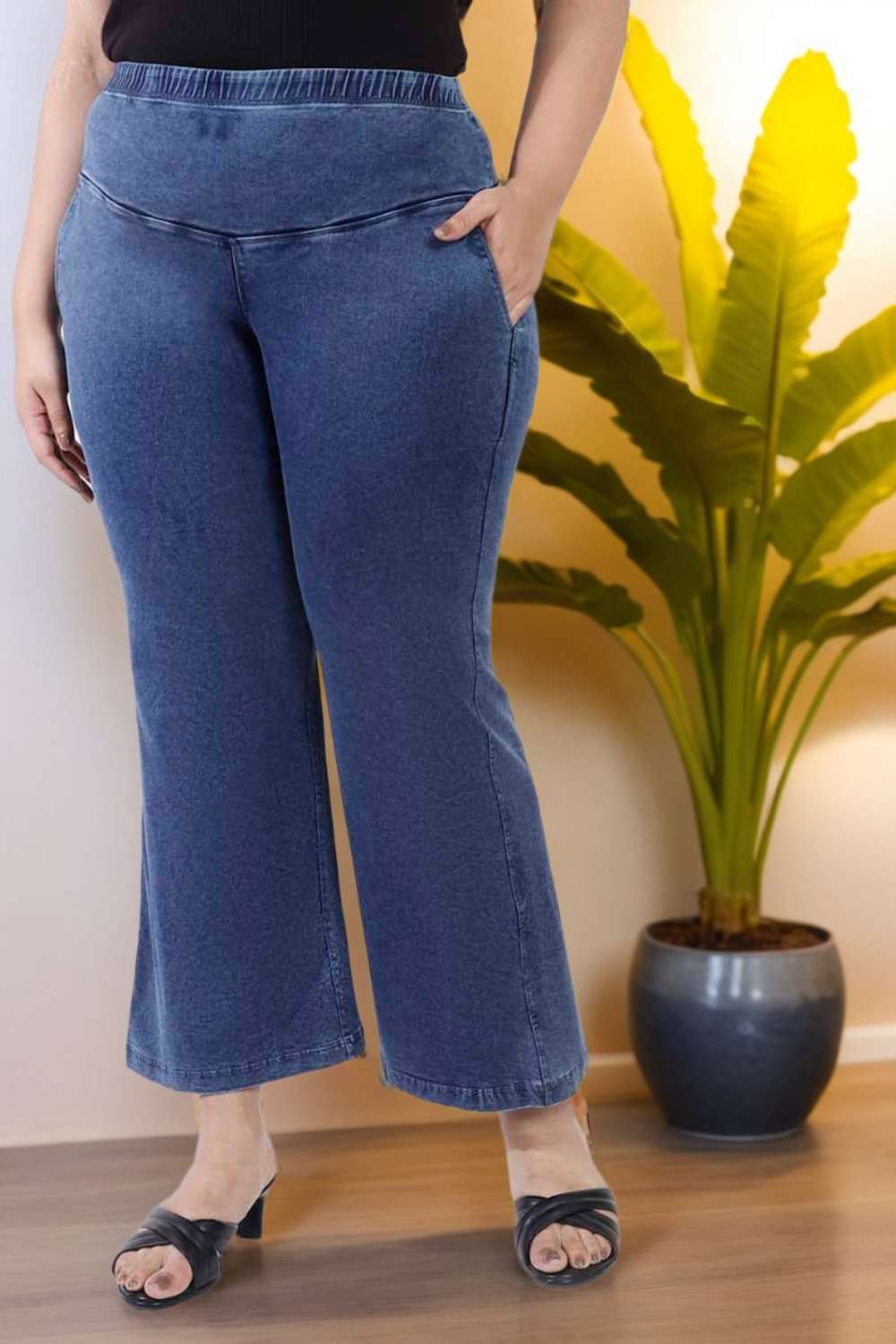 Plus Size Yale Blue Flare Jeans