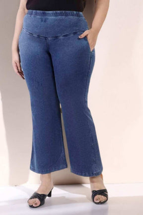 Plus Size Yale Blue Flare Jeans