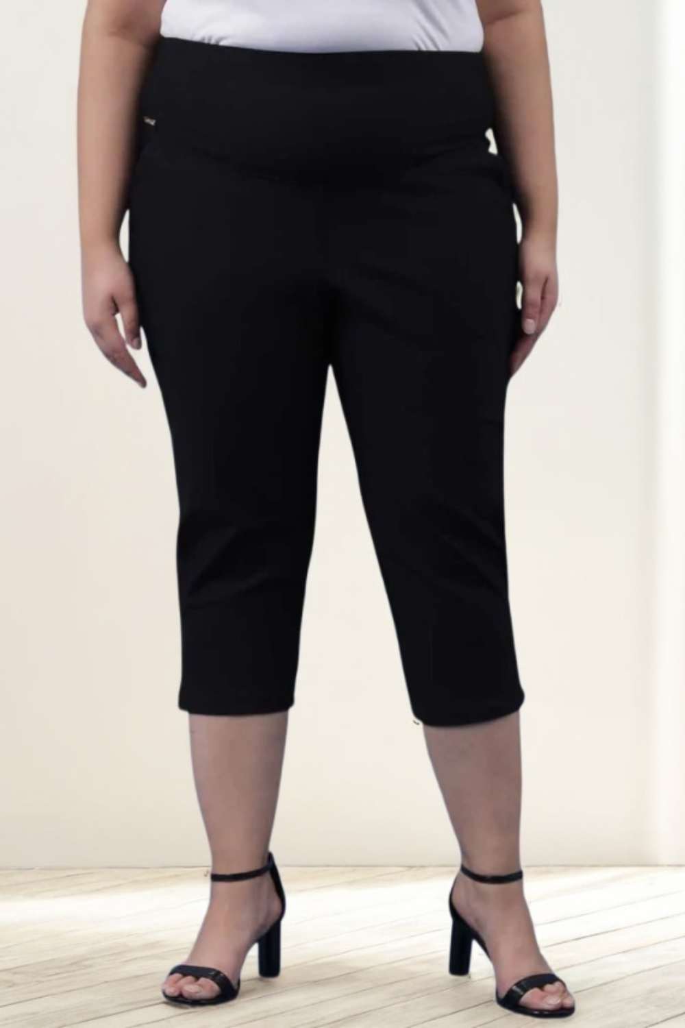 Black New Fit Tummy Tucker Crop Pants