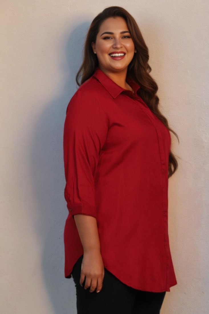 Plus Size Red Shirt for Women