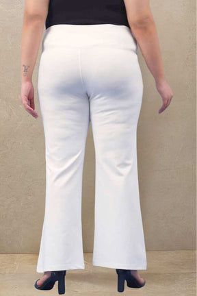 White Tummy Shaper Bell Bottom Pants