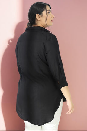 Black Centre Pleat Top