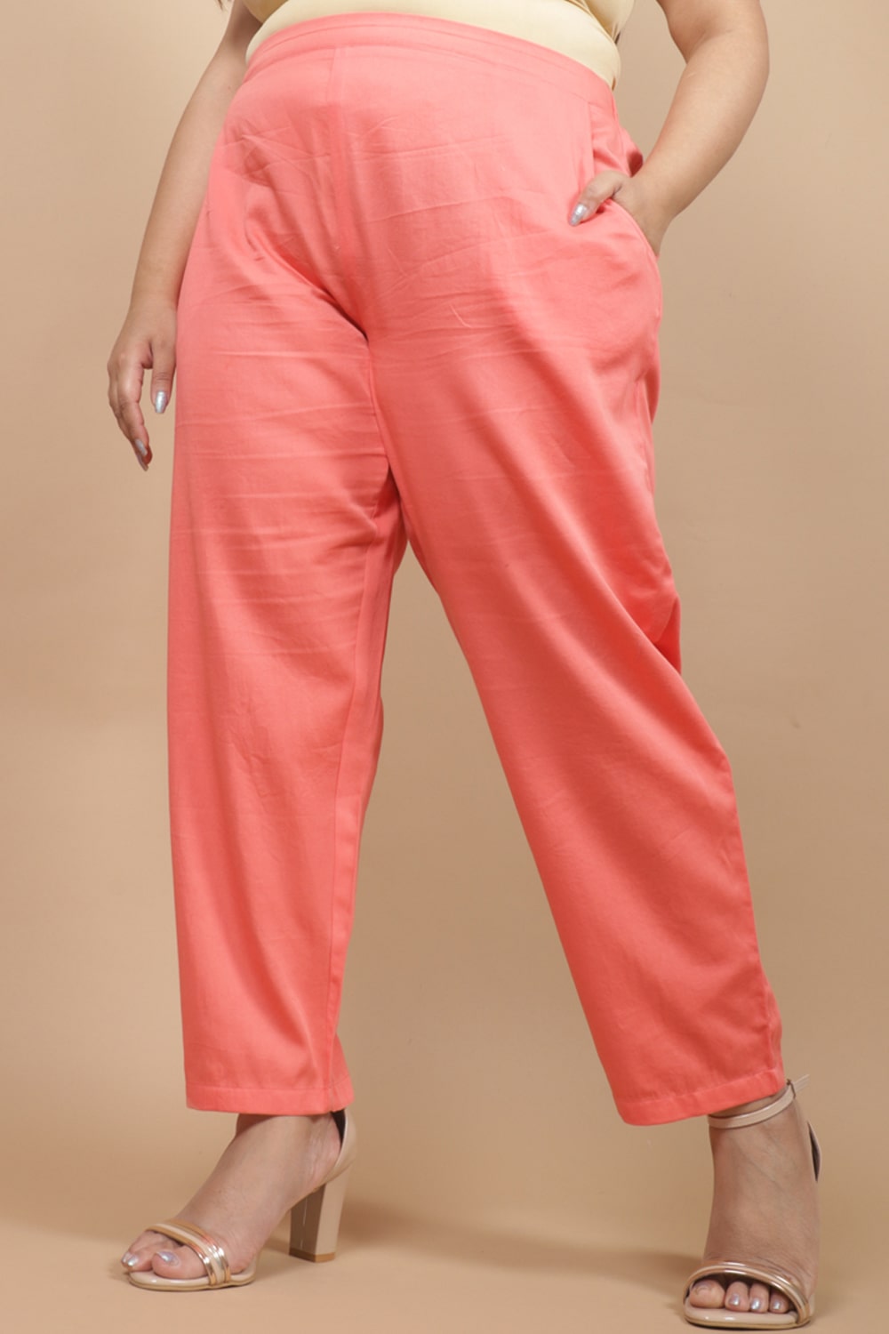 Spark Red Straight Fit Pants