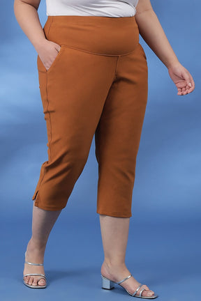 Tan New Fit Tummy Tucker Crop Pants