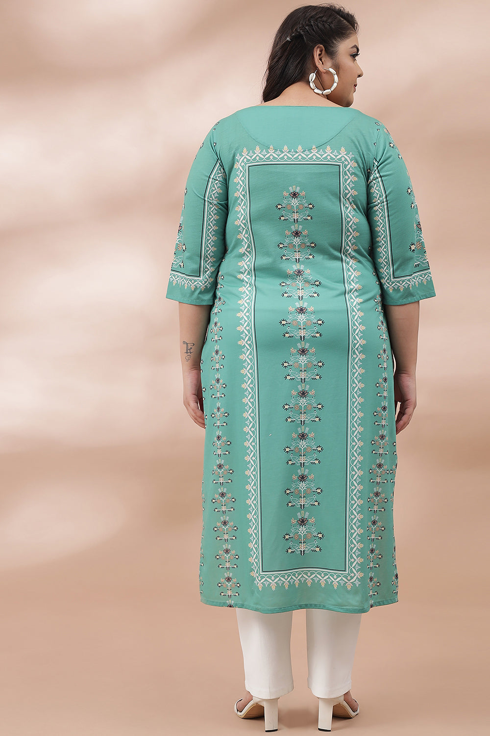 Spring Green Ethnic Printed Kurti