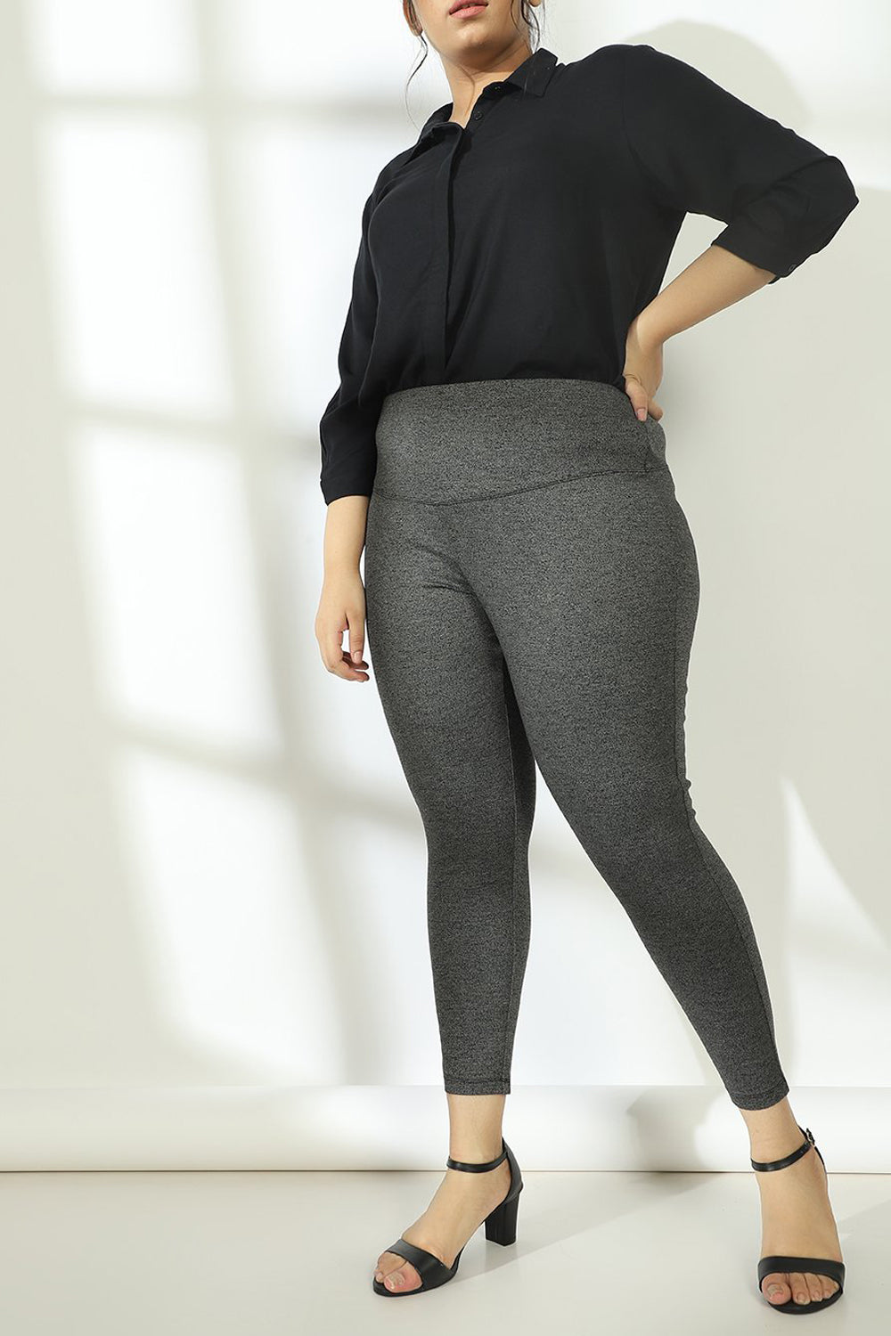 amydus dark grey tummy shaper plus size jegging