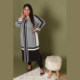 Houndstooth Pattern Play Art Woolen Winter Kurti