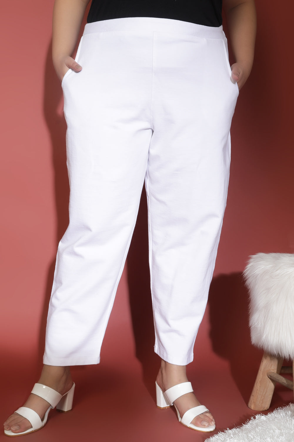 Buy White Warm Winter Fleece Pants