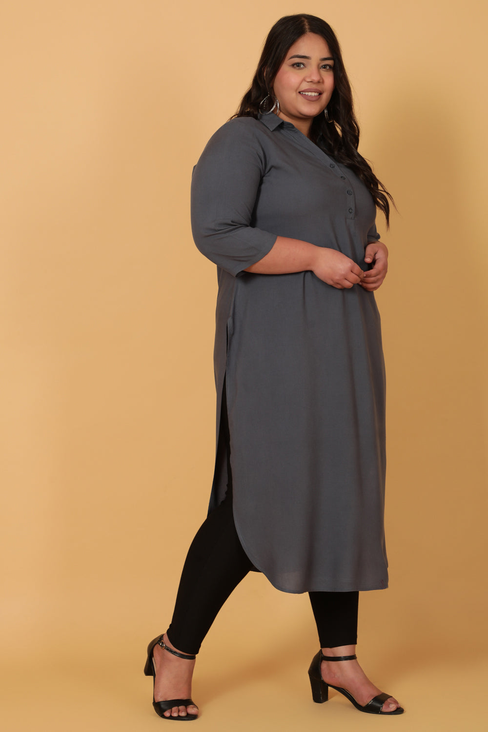 Plus Size Blue Grey Kurta