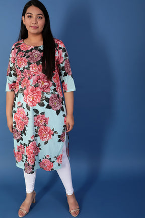 Blue Floral Poetry Kurta