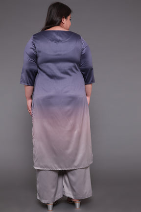 Blue Grey Ombre Party Wear Kurti