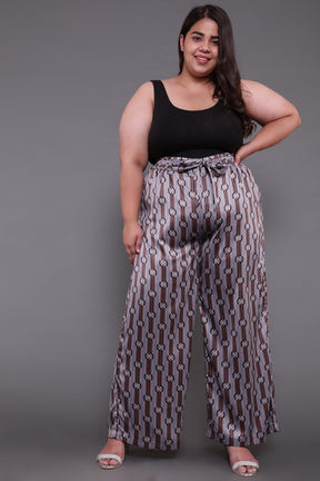 Modern Grey High Waist Satin Pants