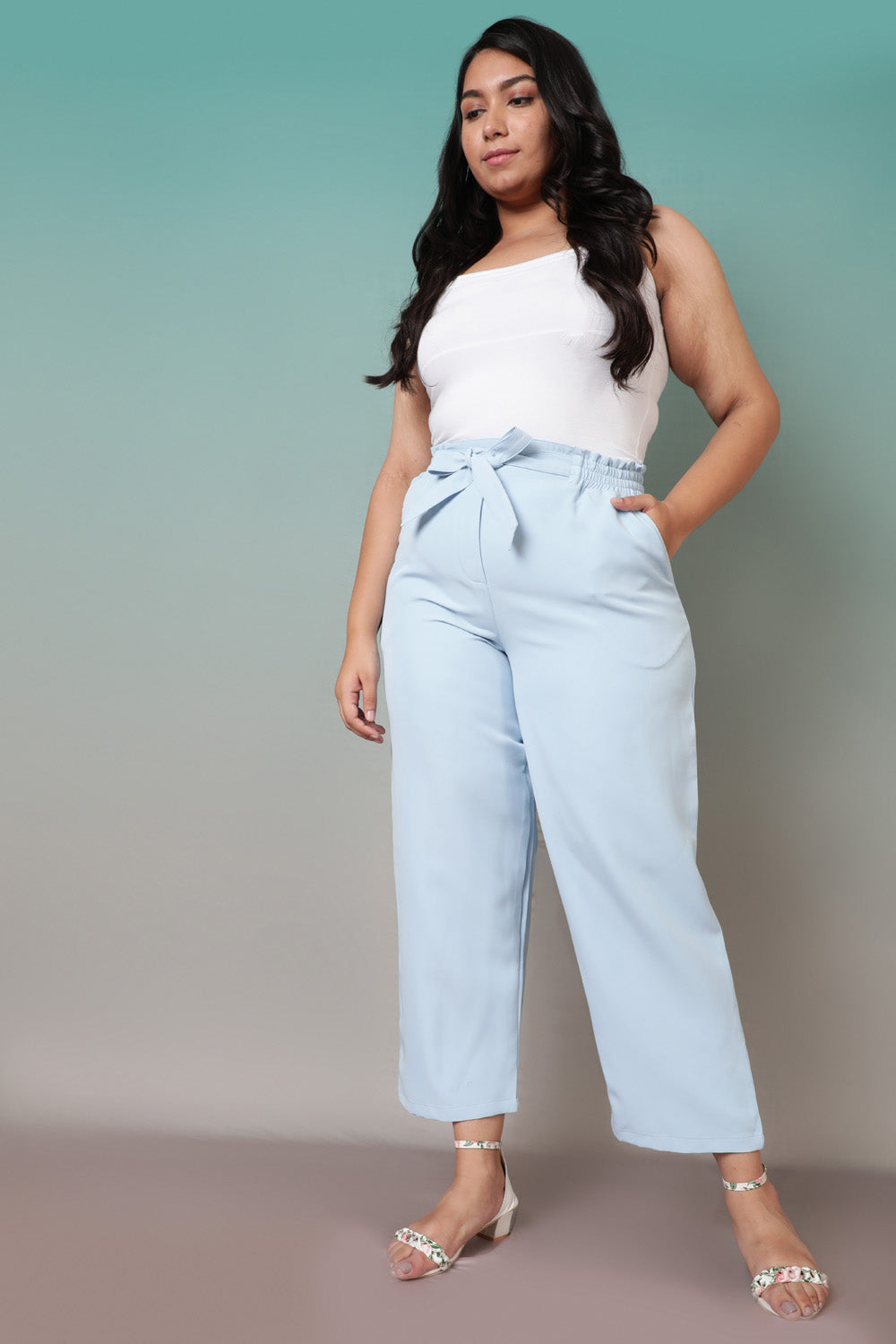 women's trousers high waisted plus size High Waist Seam Detail Straight Leg  Pants women's trousers high waisted elastic (Color : Black, Size : XS) :  Buy Online at Best Price in KSA 
