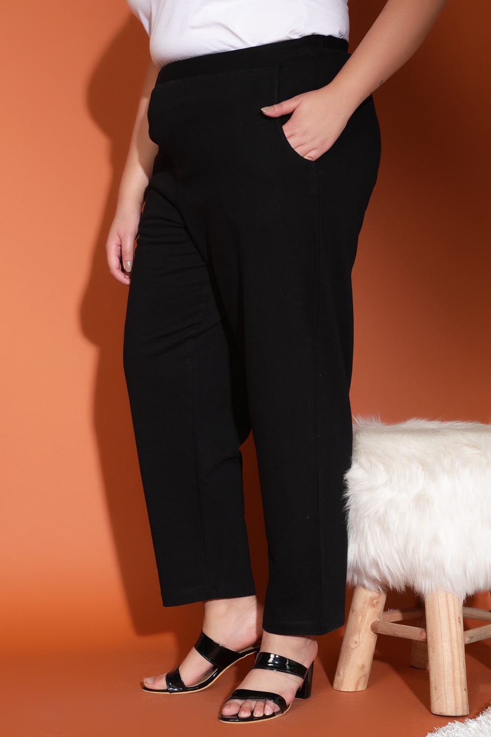 Black Warm Winter Fleece Pants for Women