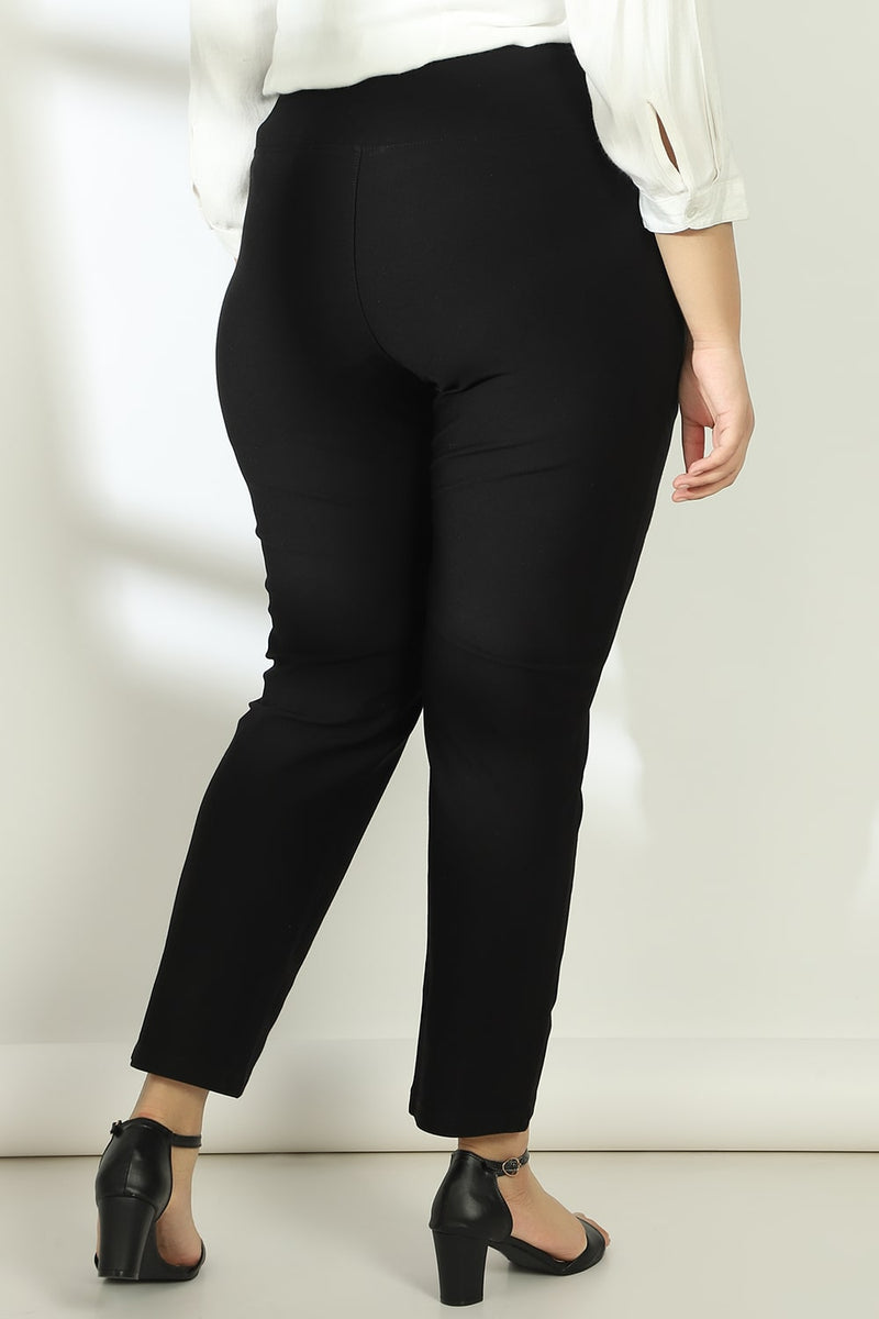 Buy Plus Size Crease Seam Black Tummy Tucker Pants Online For Women