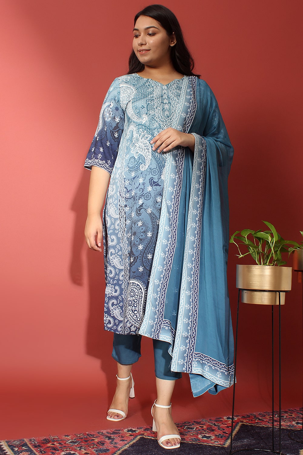 Yale Blue Chiffon Dupatta