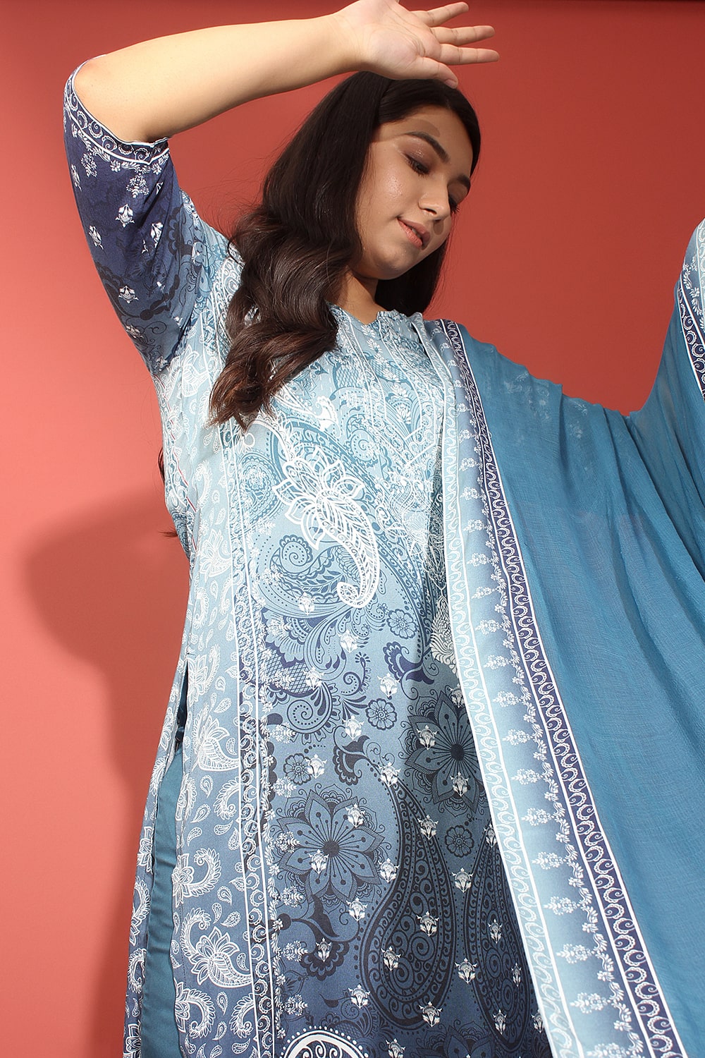 Yale Blue Chiffon Dupatta