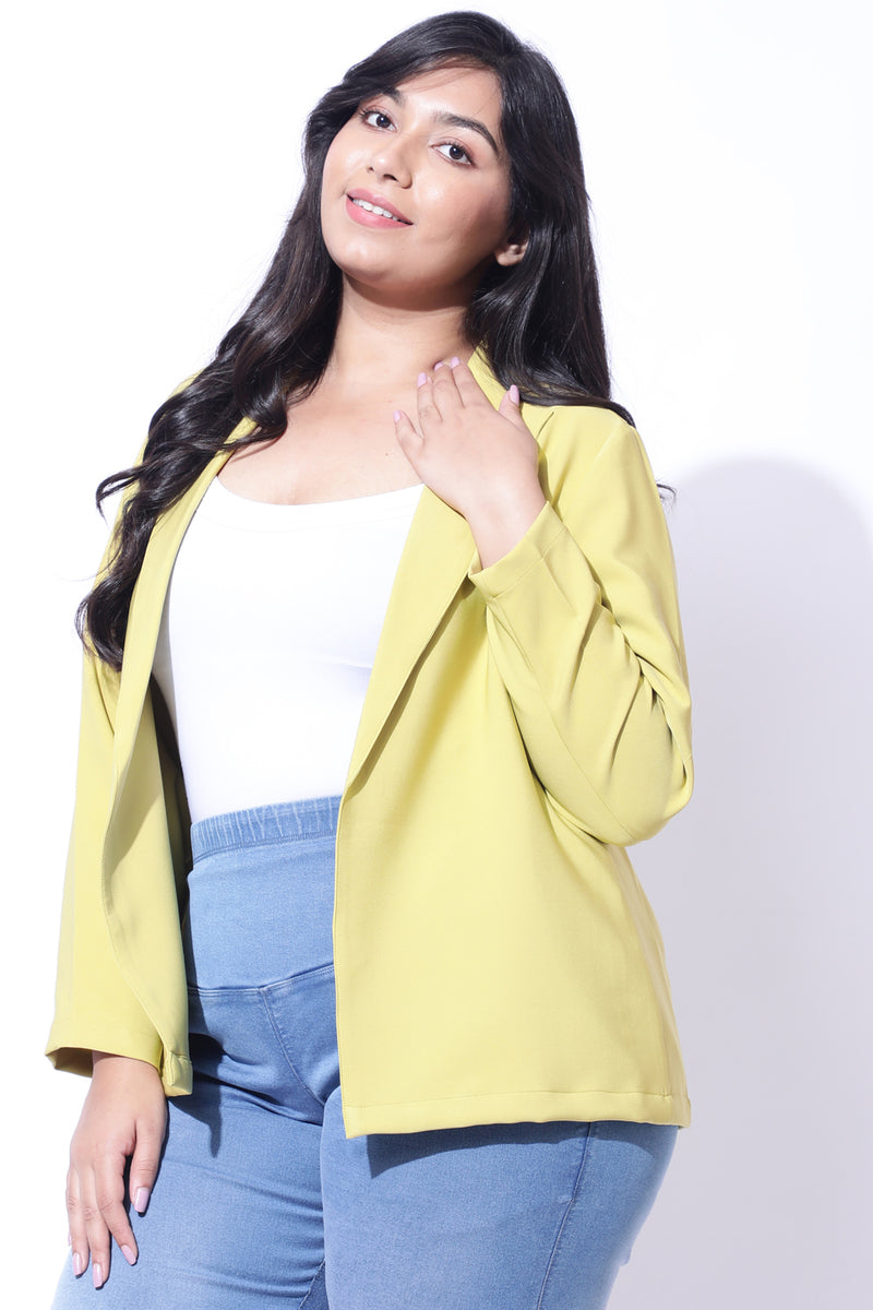 Plus on sale yellow blazer