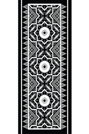 Black Monochrome Mural Dupatta