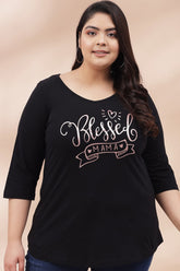 Blessed Mama Black Tshirt